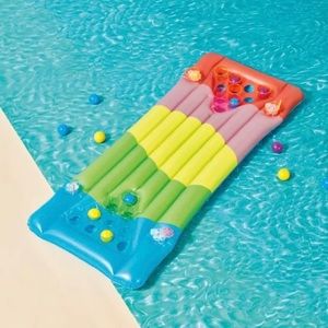 PoolCandy Rainbow Inflatable Pool Party Pong Game (Balls/Cups/Pump NOT INCLUDED)